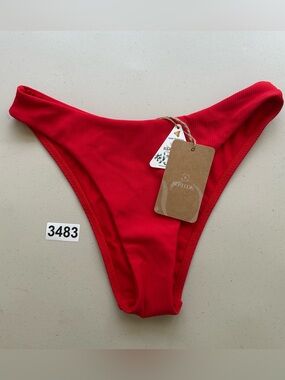 Berlook Bikini Bottom XS Red Textured New